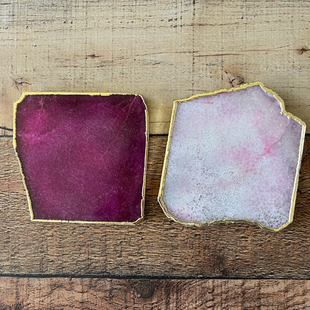 Set of 2 Anthropologie agate coasters!